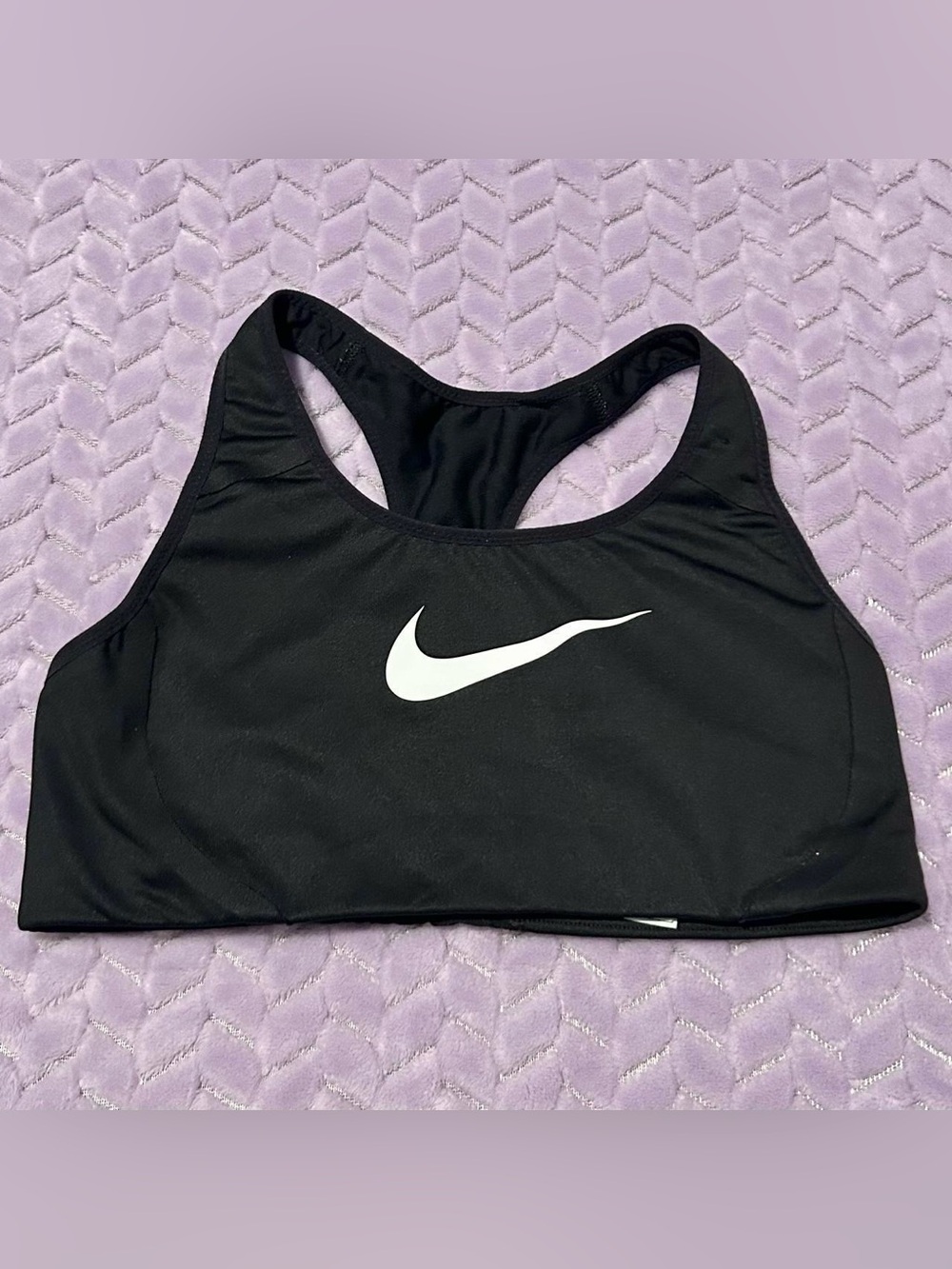 Nike Black 2.0 Sports Bra with White Swoosh